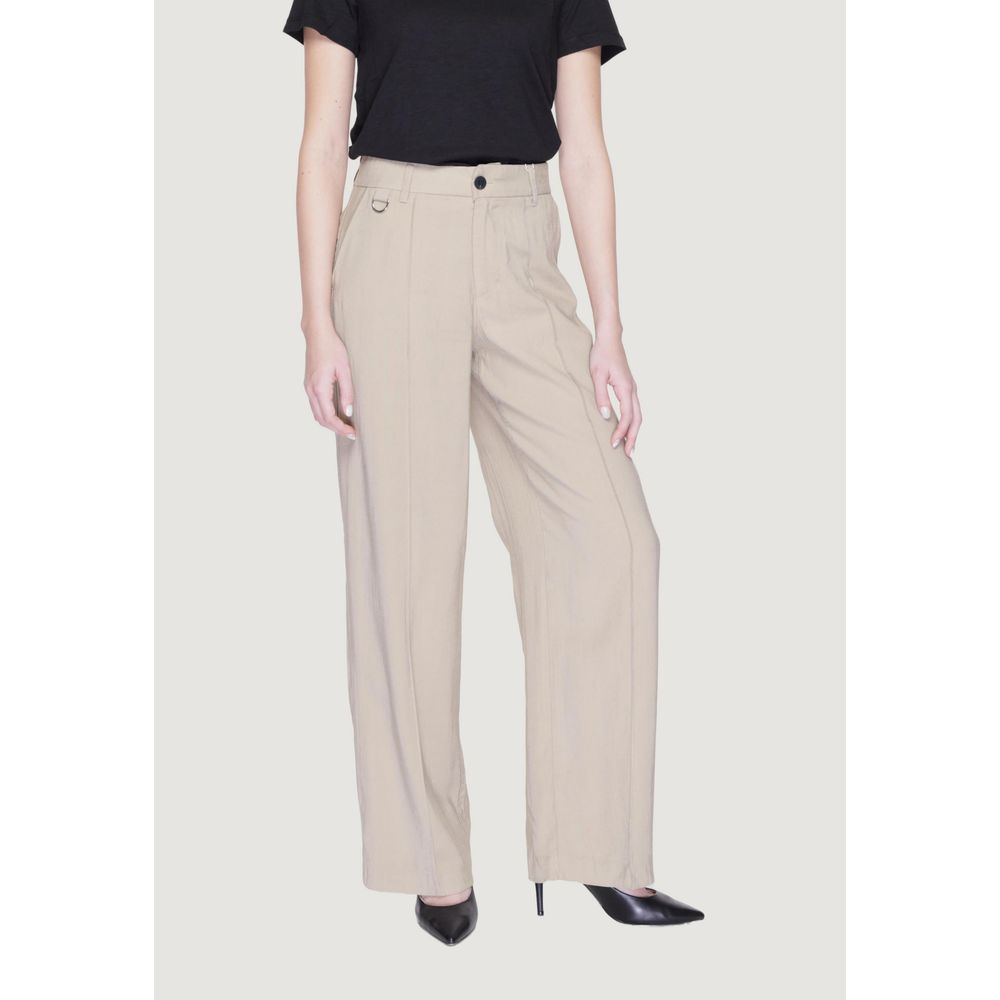 Only Beige Viscose Jeans & Pant