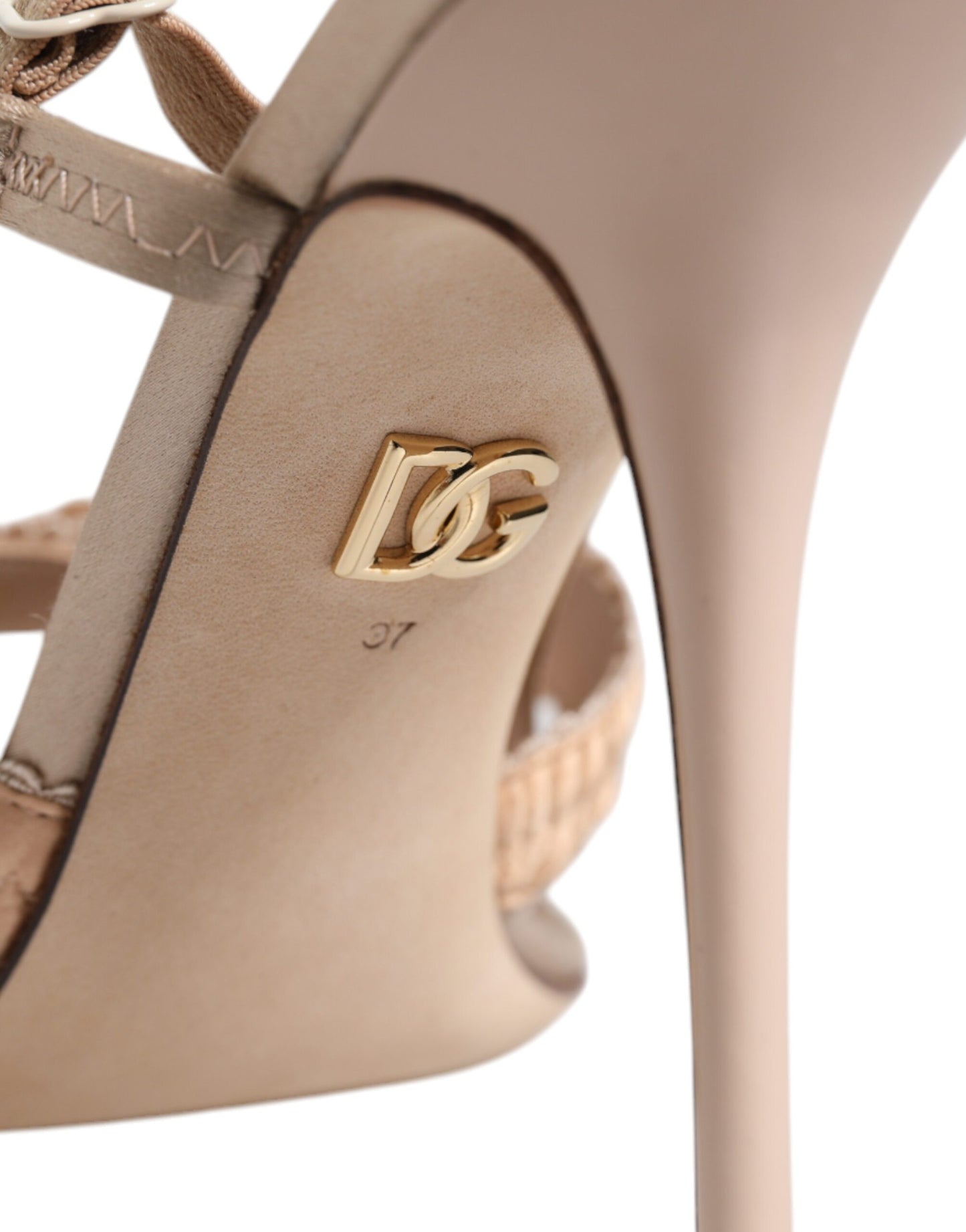 Dolce & Gabbana Beige Keira Slingback Heels Sandals Shoes