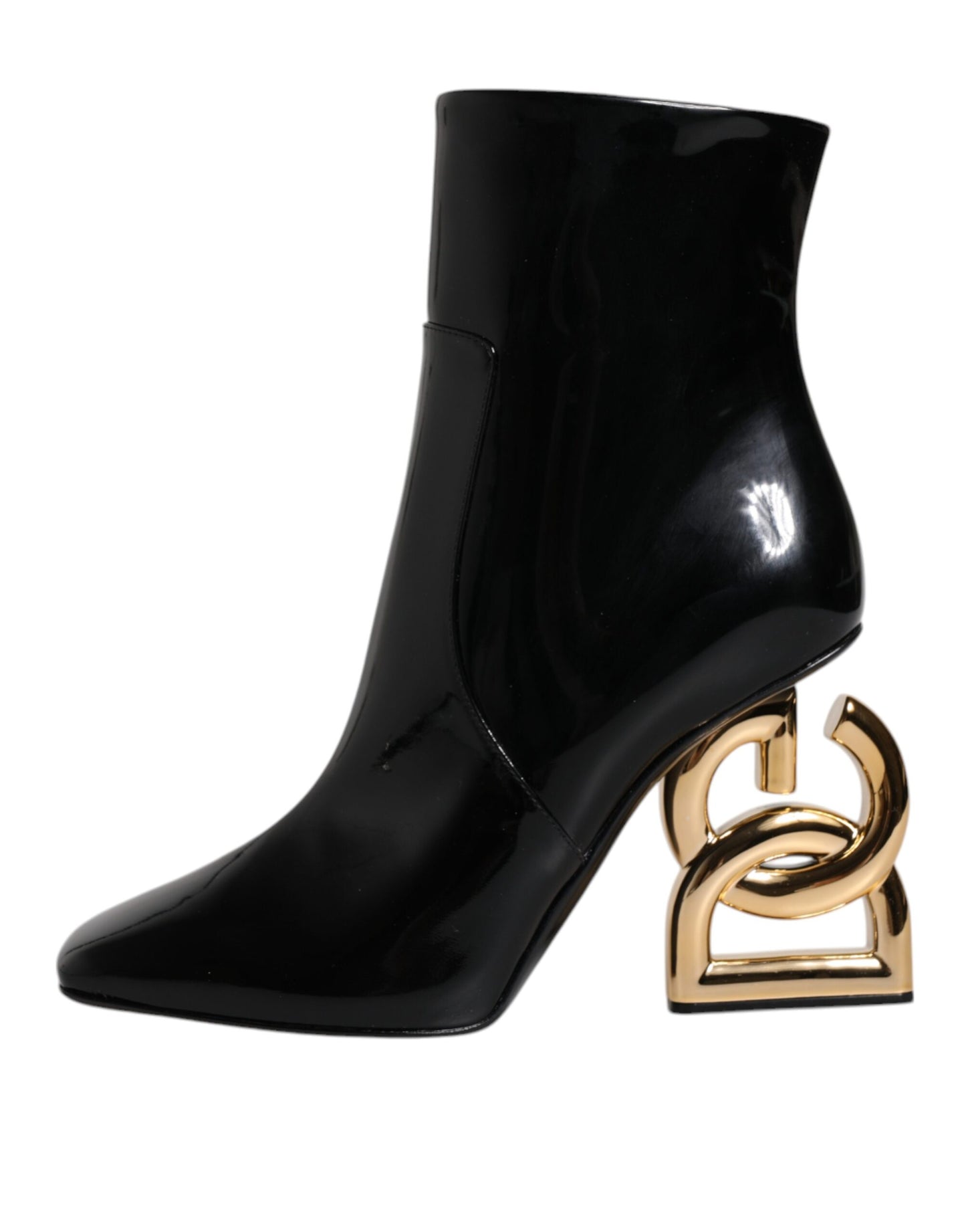 Dolce & Gabbana Black Jackie Leather Mid Calf Boots Shoes