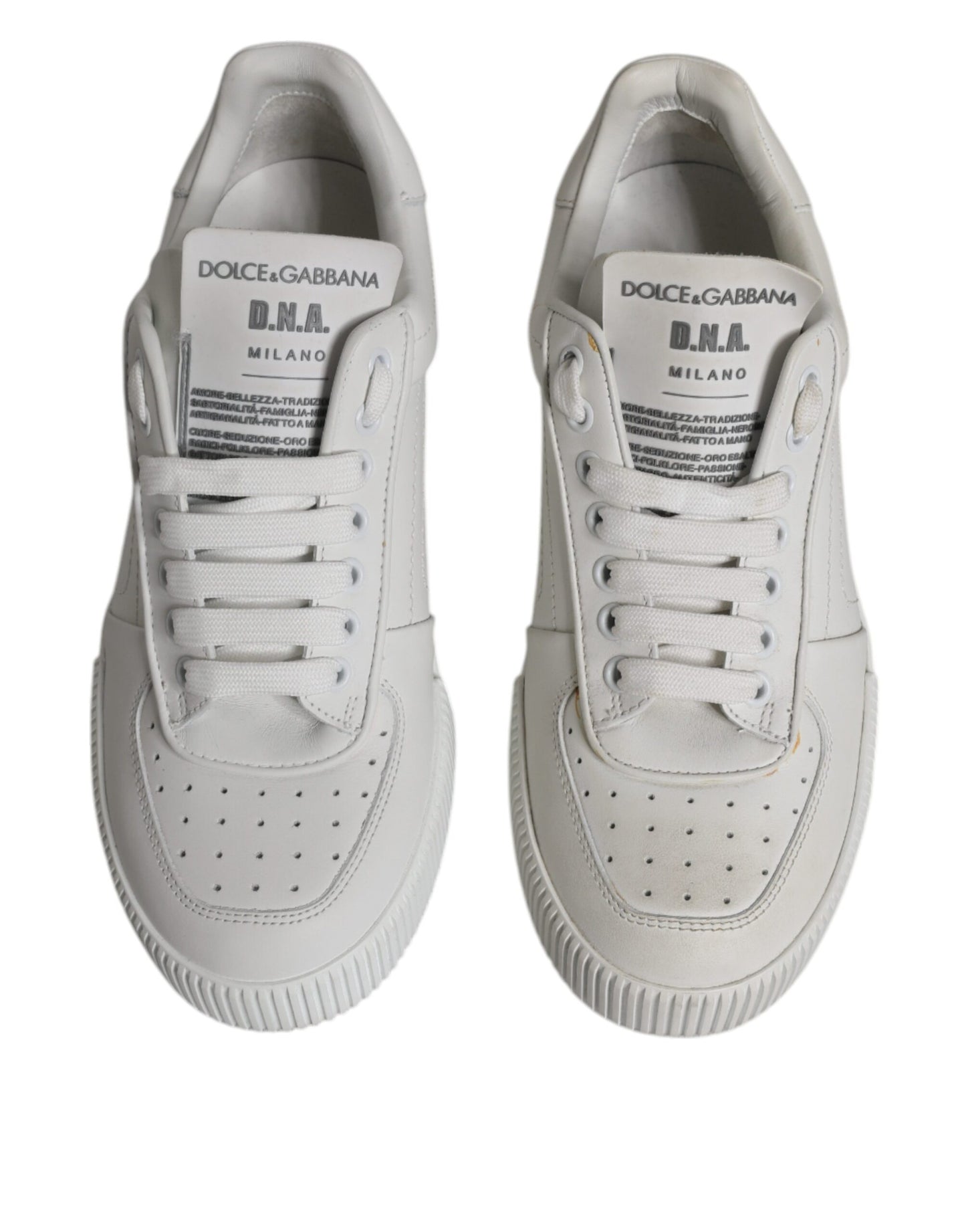 Dolce & Gabbana White Miami Leather Low Top Sneakers Shoes