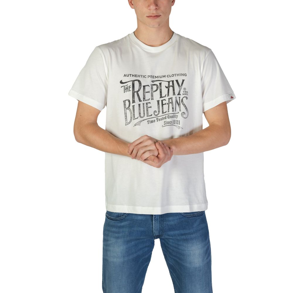 Replay White Cotton T-Shirt