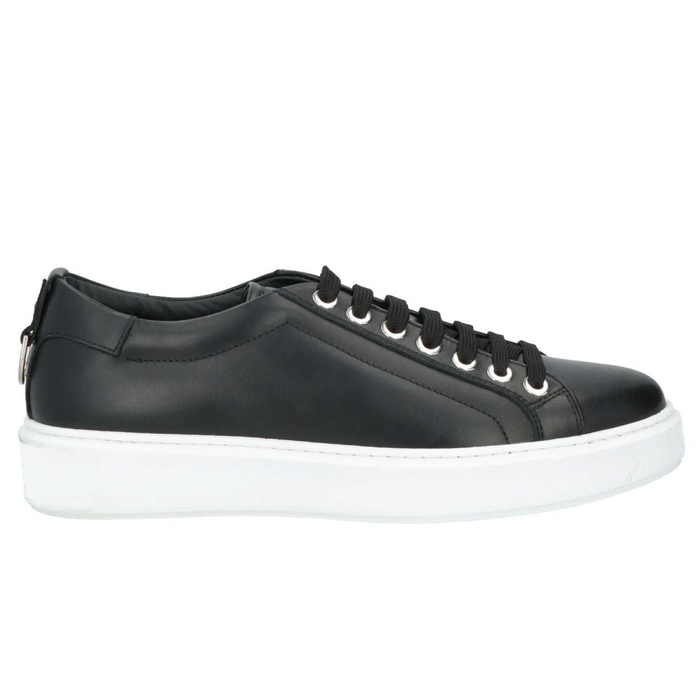 Les Hommes Black Leather Di Calfskin Sneaker