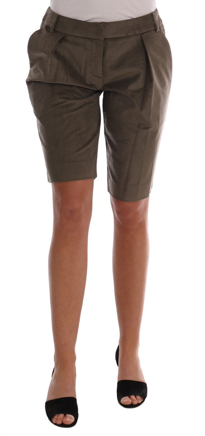 Braune Samt-Bermudashorts