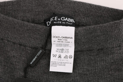 Collant elasticizzati in cashmere grigio