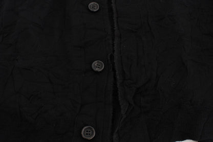 Cardigan boutonné en laine fine noir