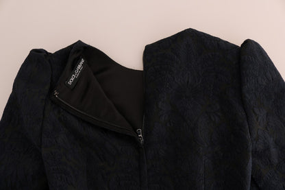 Mini-robe évasée noire et bleue