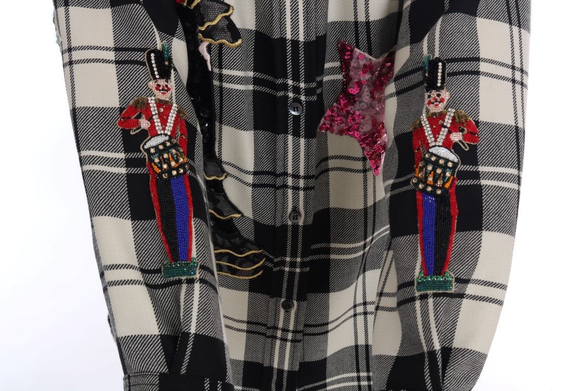 Camicia di cristallo di fiaba bianca nera