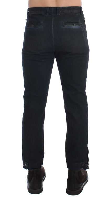 Jeans in denim con pantaloni slim in cotone blu