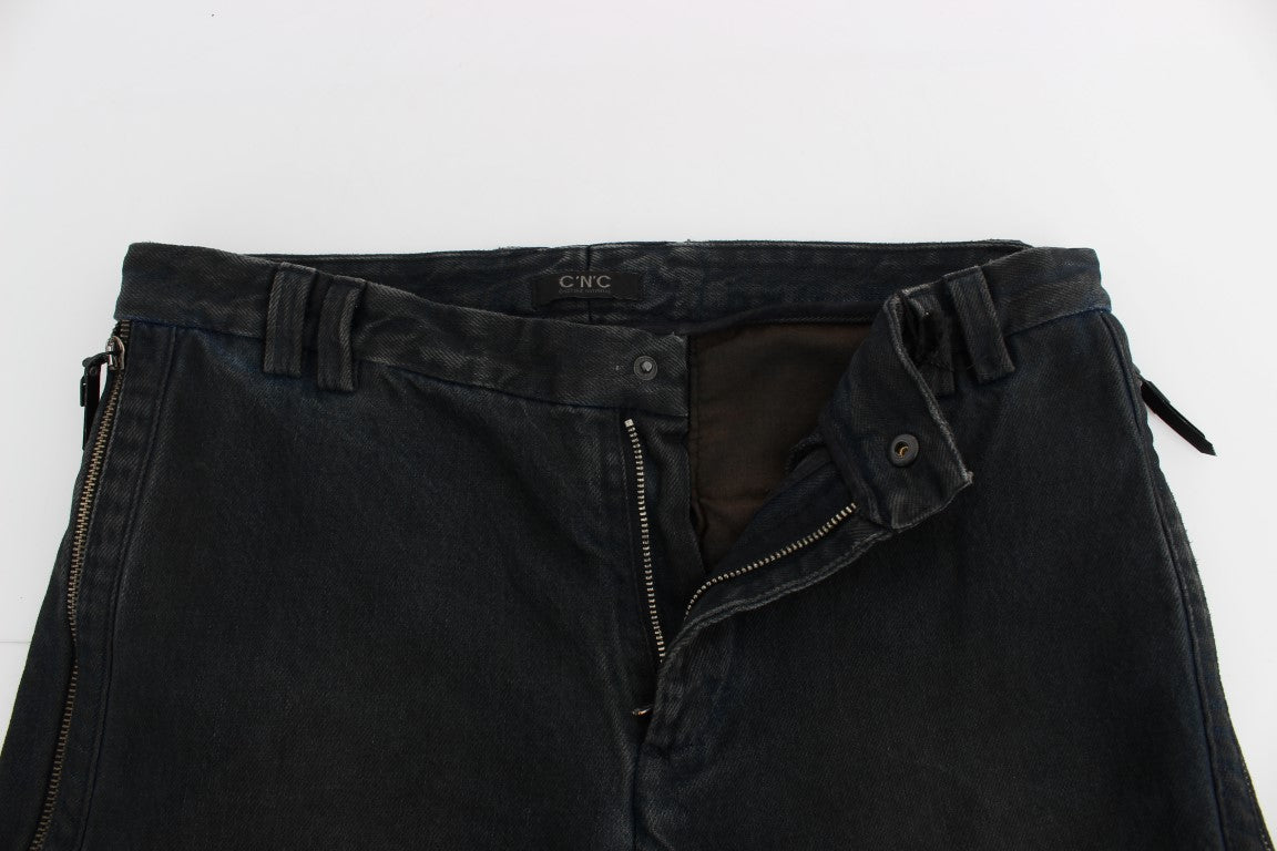 Jeans in denim con pantaloni slim in cotone blu