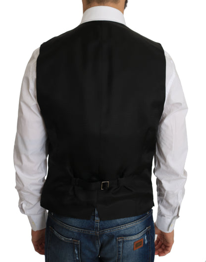 Gilet elegante in seta nera