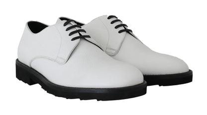 Chaussures formelles de robe derby en cuir blanc