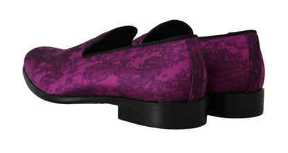 Mocassini jacquard viola vestono scarpe formali