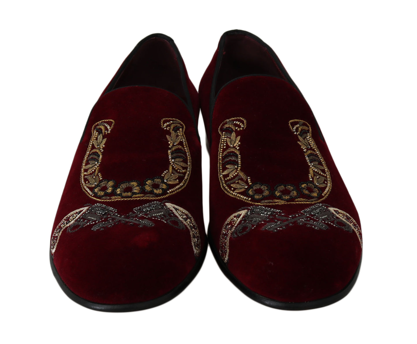 Bordeaux-Samt-Loafer Gun Horseshoe Shoes