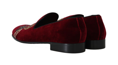 Bordeaux-Samt-Loafer Gun Horseshoe Shoes