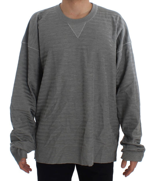 Maglione in seta pullover girocollo grigio