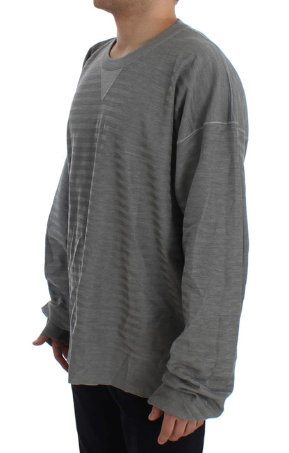 Maglione in seta pullover girocollo grigio