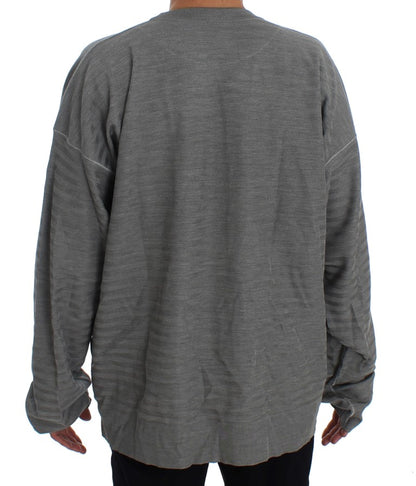 Maglione in seta pullover girocollo grigio