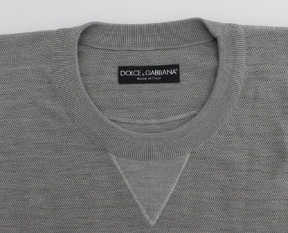 Maglione in seta pullover girocollo grigio