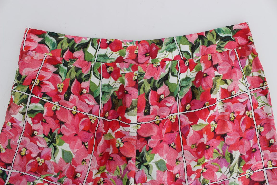 Pantalon short capris aux genoux à fleurs multicolores