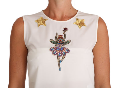 Enchanted Crystal-Embellished Silk Blouse