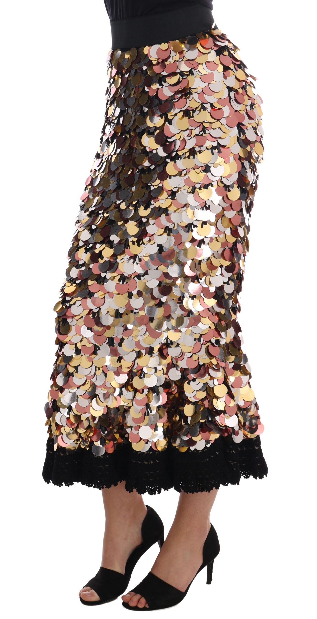 Dolce & Gabbana Sequin Embellished High-Waist Pencil Skirt