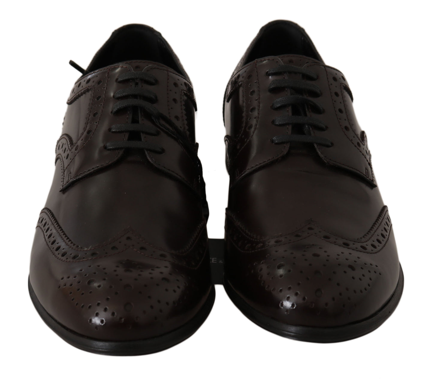 Scarpe Oxford con punta alari in pelle marrone broques