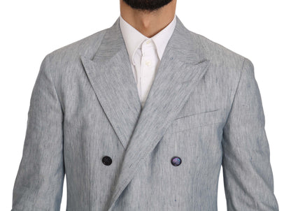 Giacca Cappotto Blazer NAPOLI in lino blu