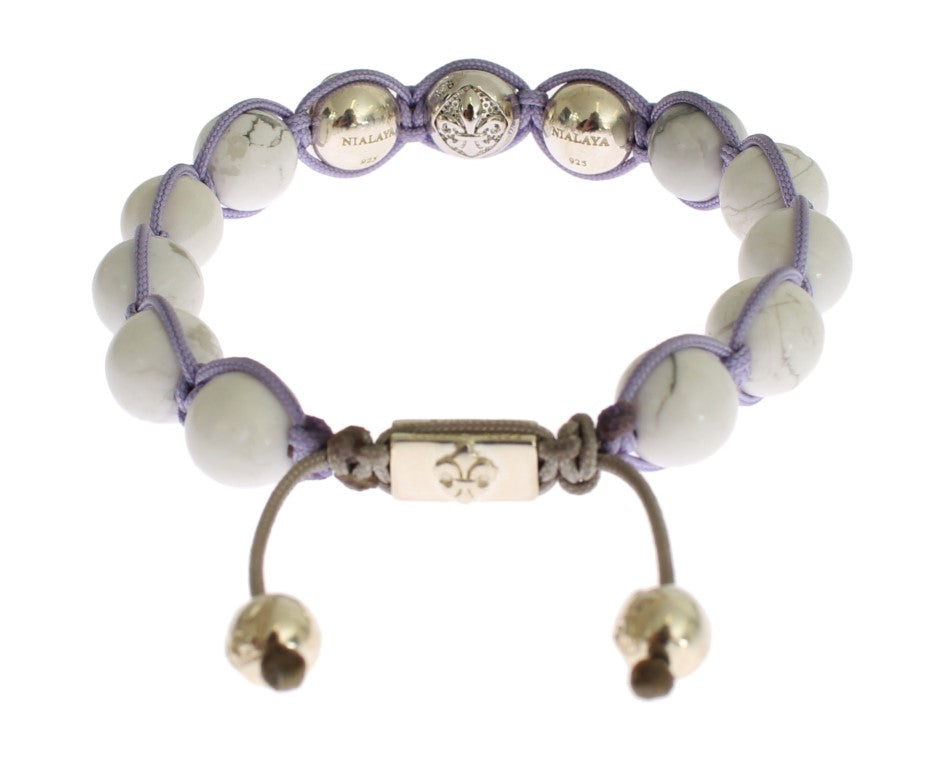 Bracciale in argento 925 con howlite viola CZ