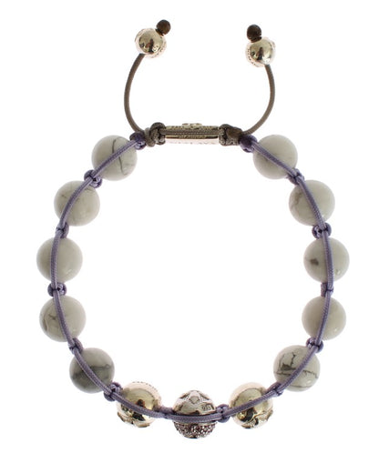 Bracciale in argento 925 con howlite viola CZ