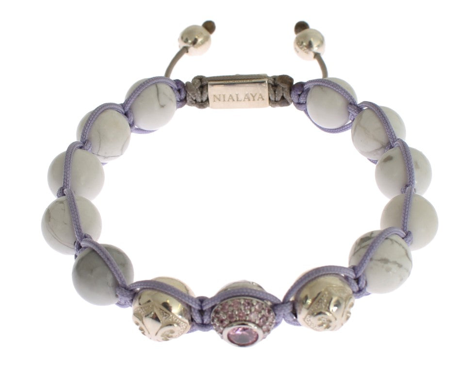 Bracciale in argento 925 con howlite viola CZ