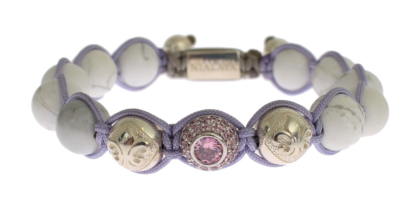 Bracciale in argento 925 con howlite viola CZ