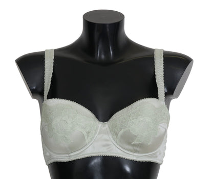 Reggiseno Balconcino verde intimo in pizzo floreale