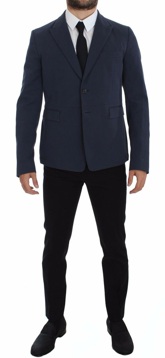 Blauer Freizeitblazer aus Baumwollstretch