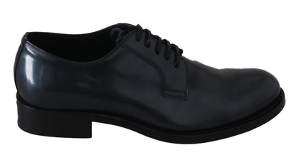 Scarpe formali con vestito derby in pelle blu