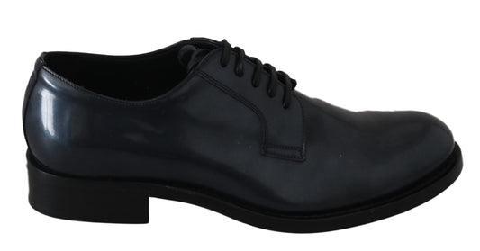 Chaussures formelles de robe derby en cuir bleu