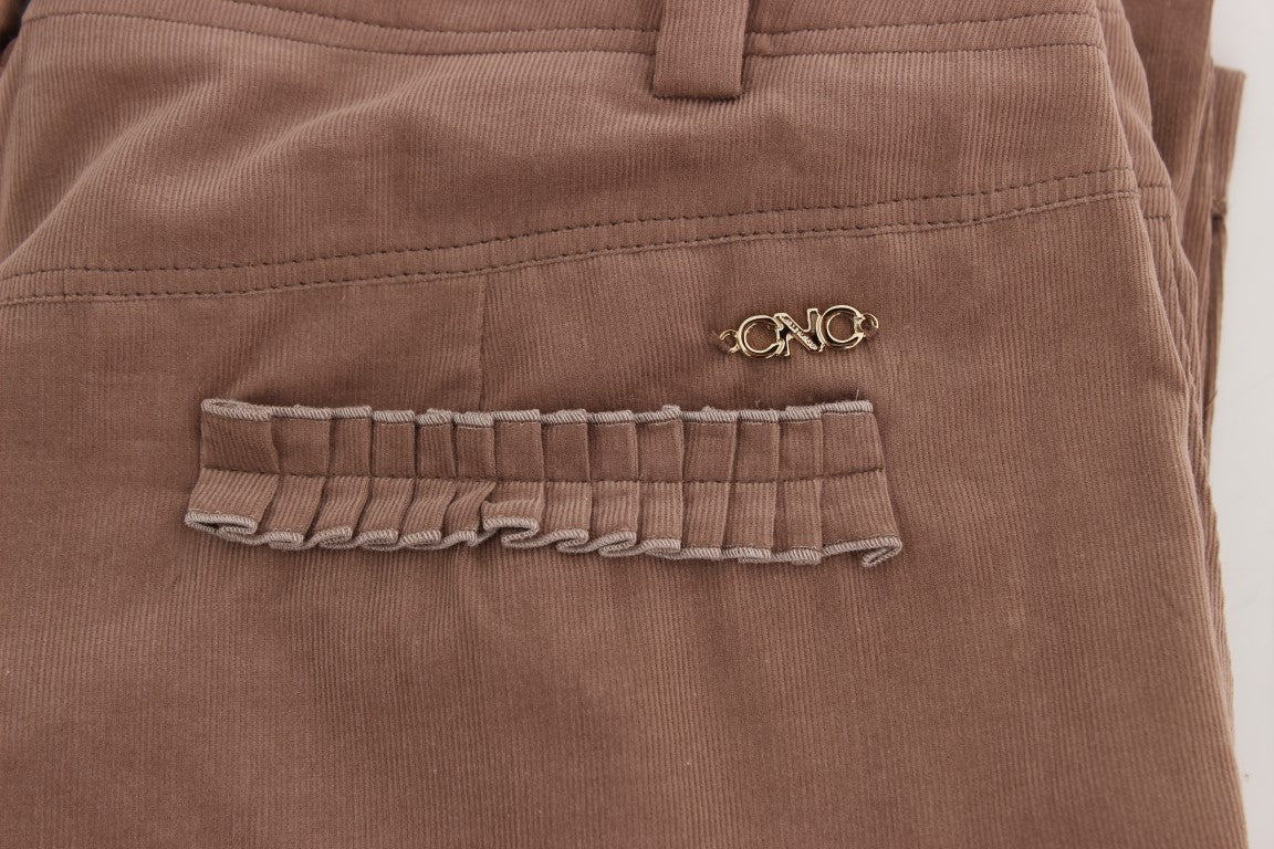 Chic Brown Cropped Corduroy Pants