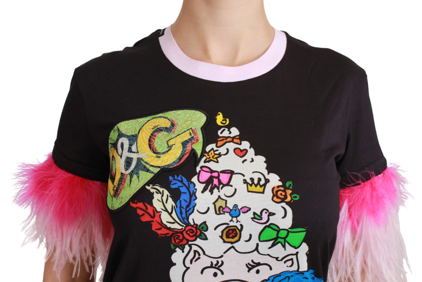 Chic Crewneck Year of the Pig Motif Tee