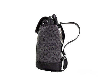 Zaino Dempsey con toppa con logo in tela jacquard con firma fumé nera